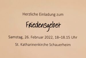 Einladung zum Friedensgebet