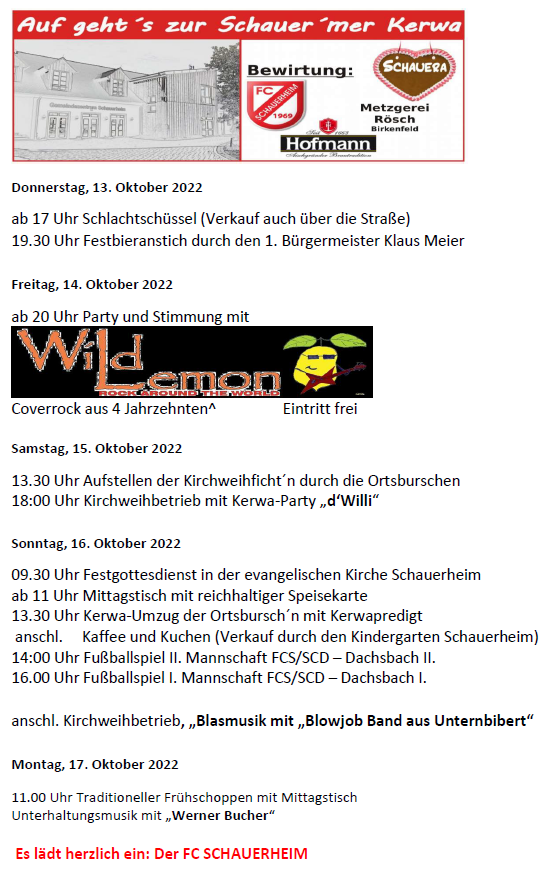 Flyer Kirchweih 2022