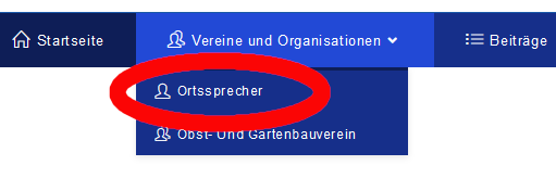 Menüpunkt Ortssprecher umgezogen
