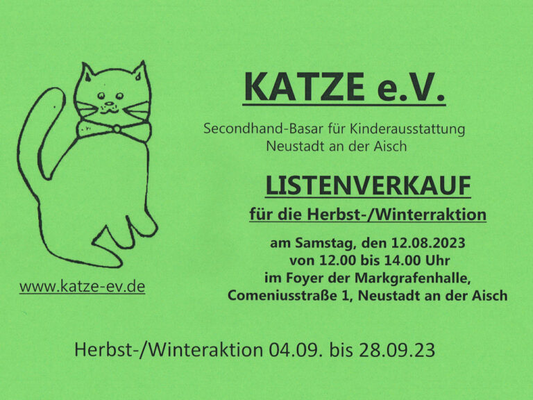 Read more about the article Aushang: Katze e.V. Herbst/Winter Listenverkauf