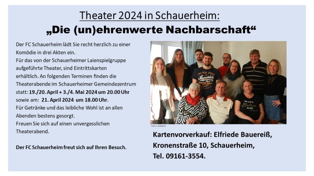 Theater 2024 - Die (un)ehrenwerte Nachbarschaft