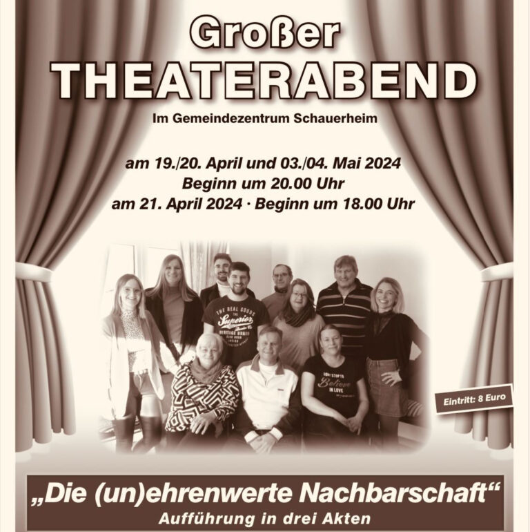 Mehr über den Artikel erfahren Theater 2024 in Schauerheim – Die (un)ehrenwerte Nachbarschaft