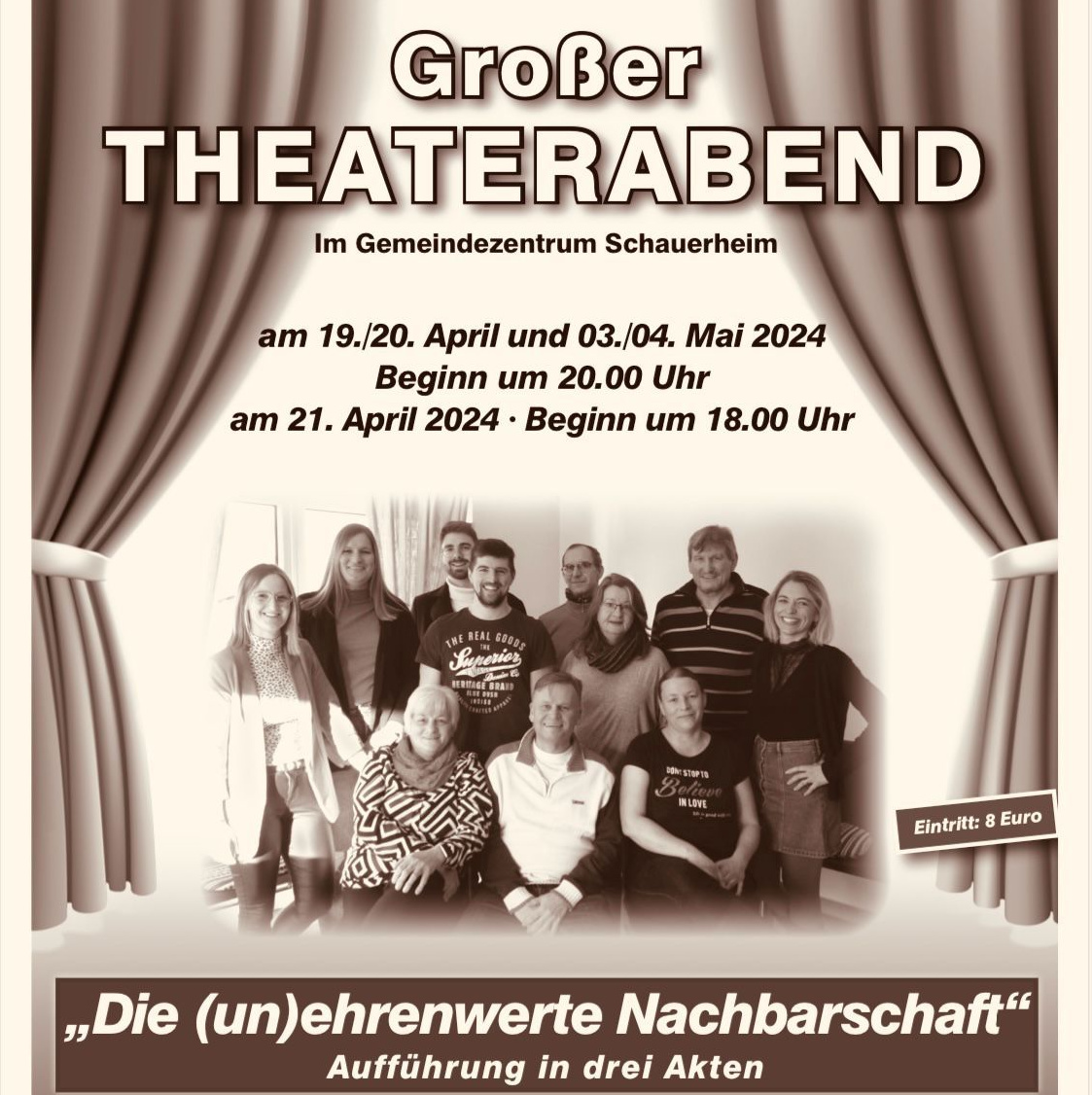 Read more about the article Theater 2024 in Schauerheim – Die (un)ehrenwerte Nachbarschaft
