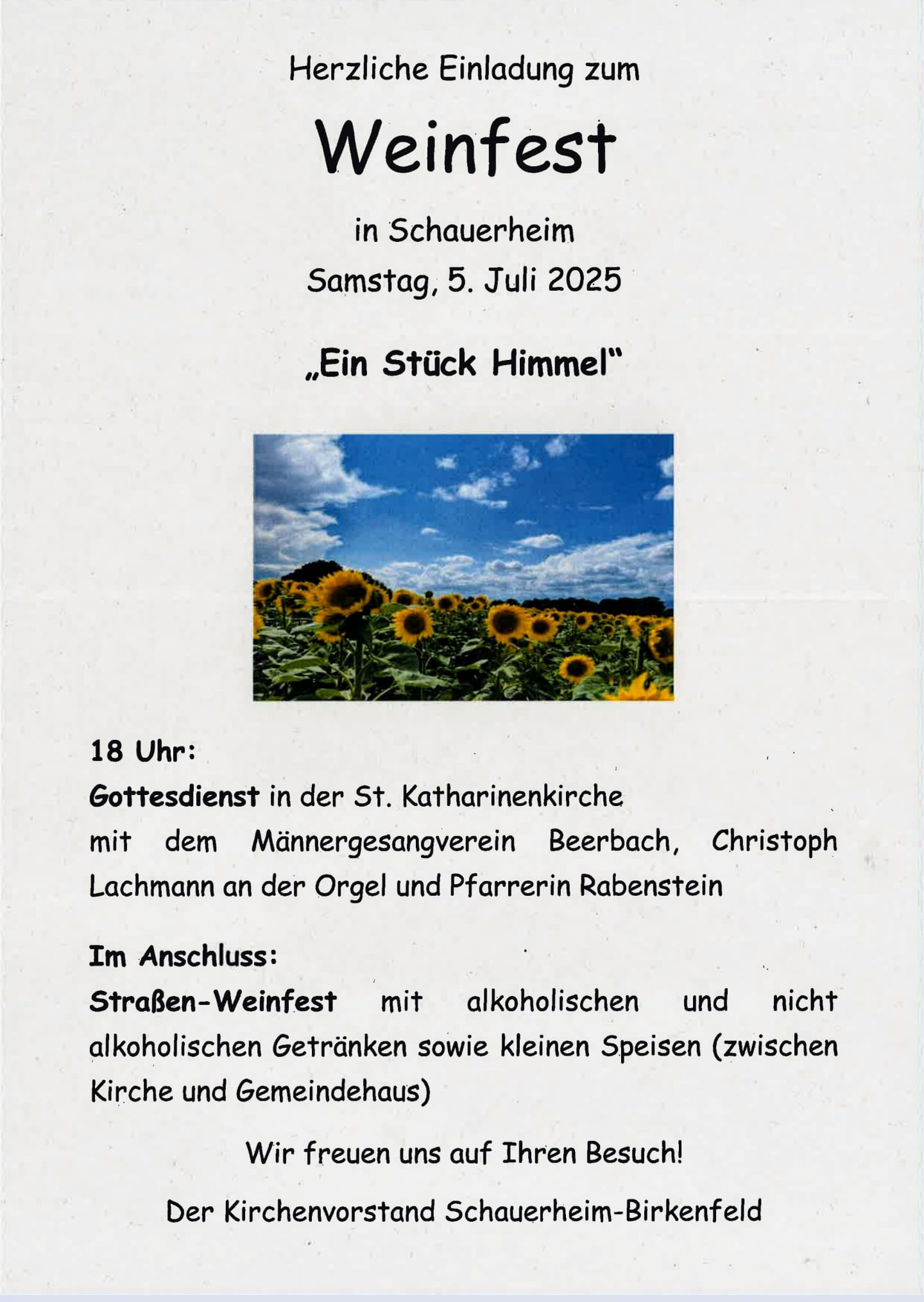 Flyer Weinfest Kirche 2025