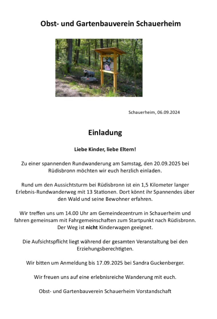 Einladung Kinderwanderung GBV 2025