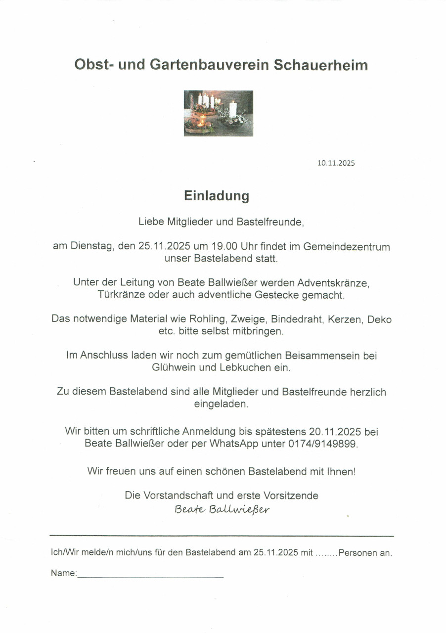 Einladung Bastelaktion GBV 2025