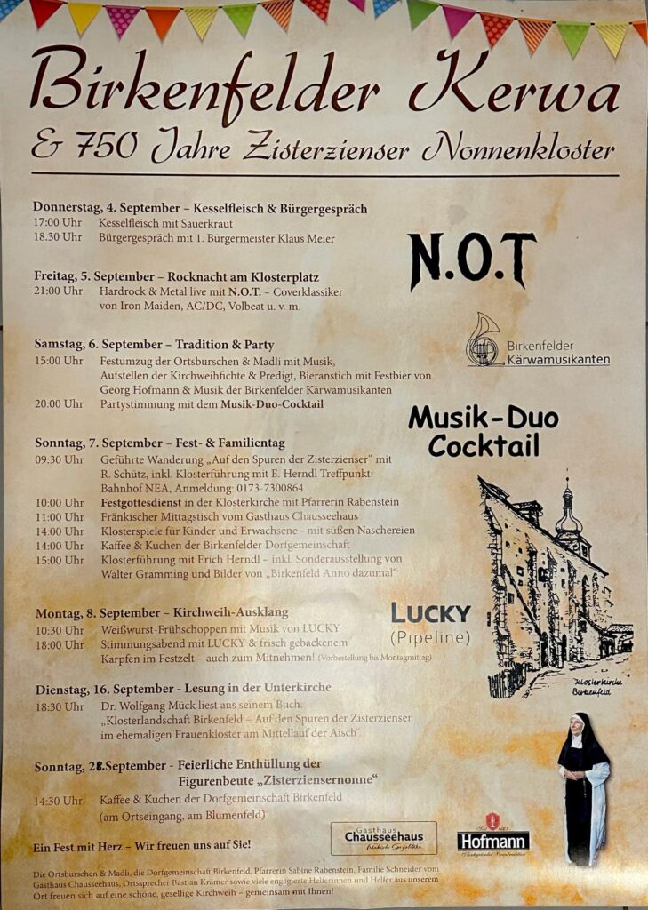 Programm Kirchweih Birkenfeld 2025
