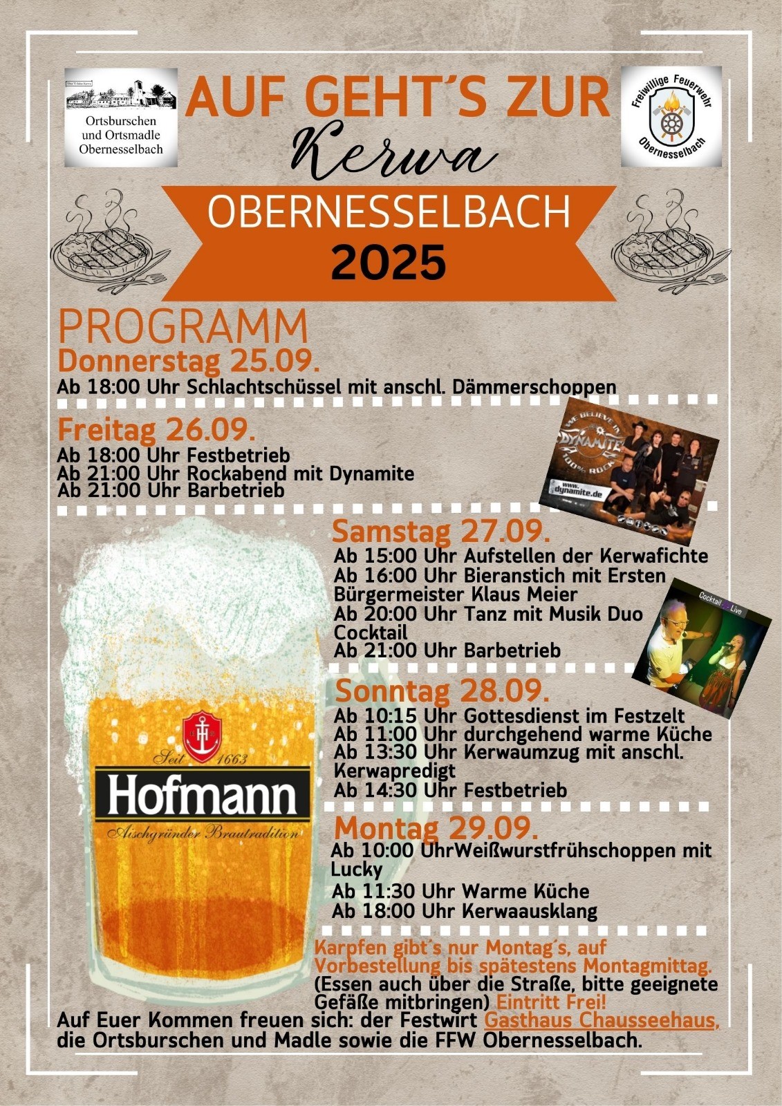 Flyer Kirchweih Obernesselbach 2025