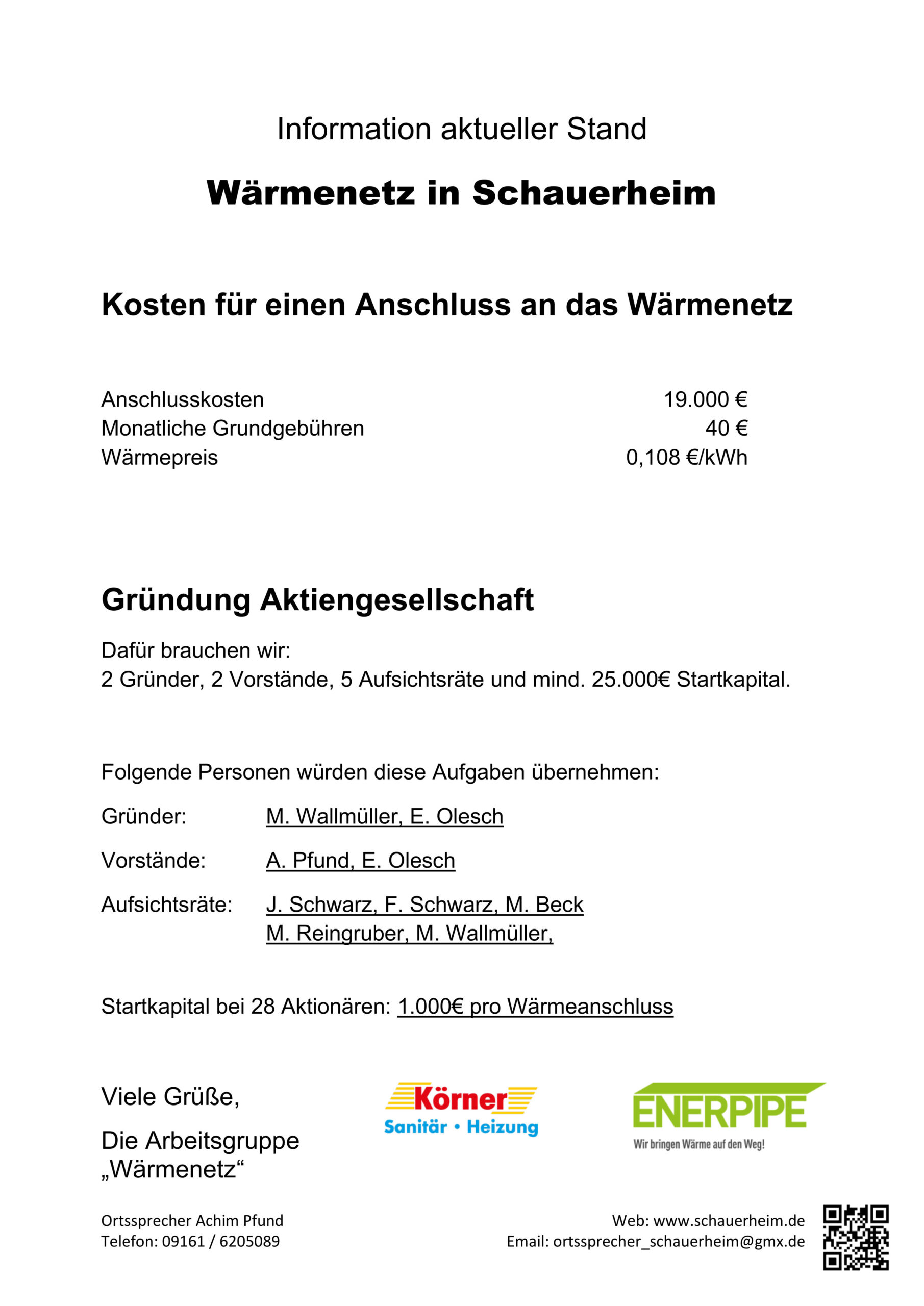 Einladung Infoveranstaltung Gründung AG für Wärmenetz in Schauerheim 2