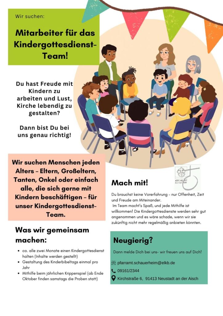 Mitarbeiter für das Kindergottesdiest-Team gesucht