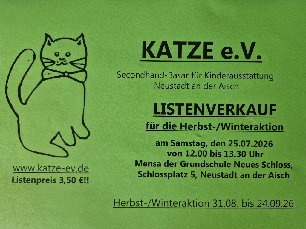 Katze e.V. Listenverkauf Herbst-/Winteraktion 2026