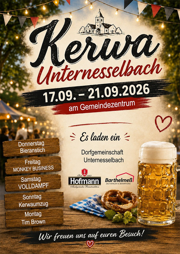 Flyer Kerwa Unternesselbach 2026 Deckblatt